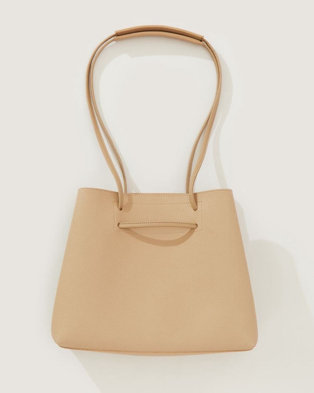 8 Other Reasons Slouchy Bucket Drawstring Tote Bag Faux Leather Tan